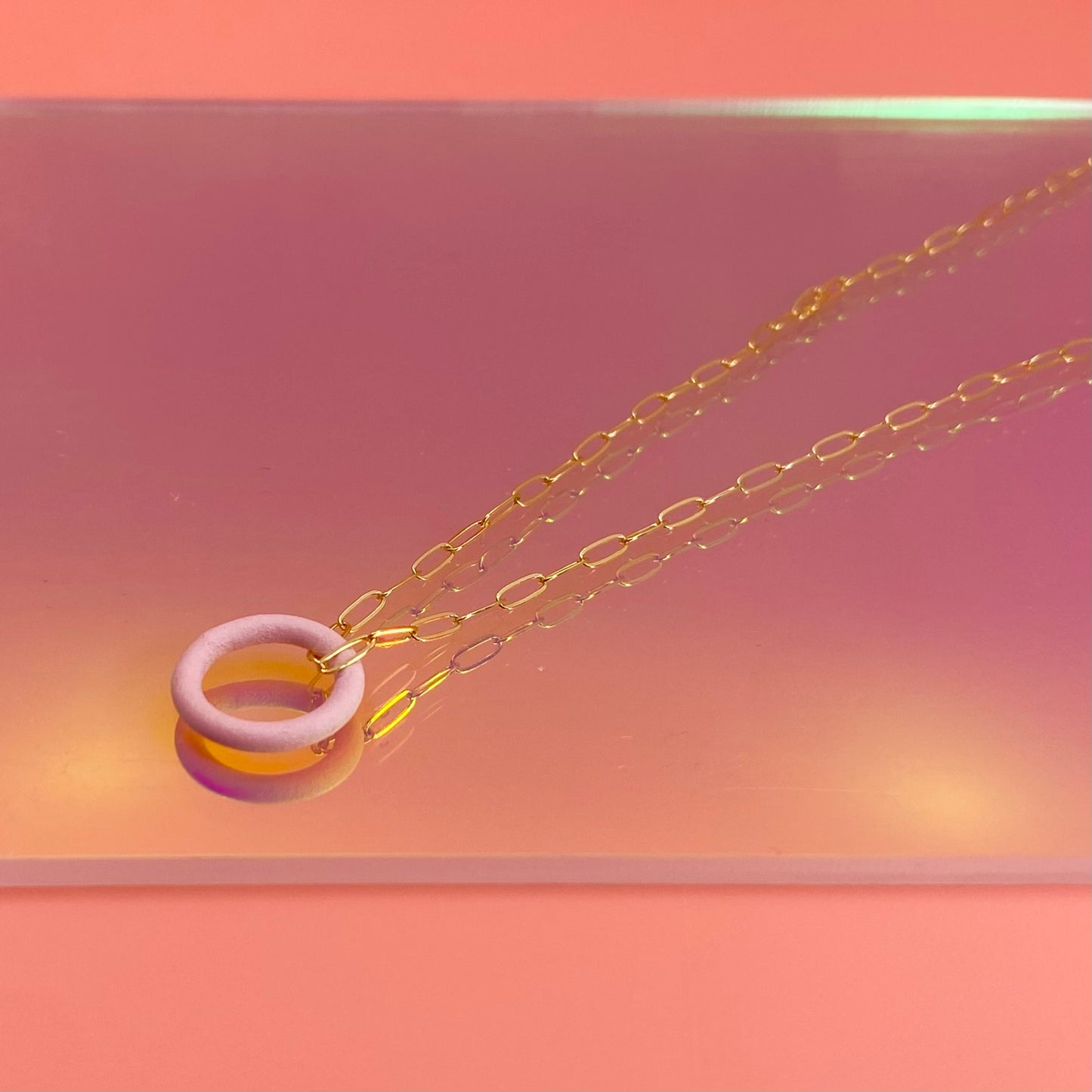 Circle Pendant (gold chain)