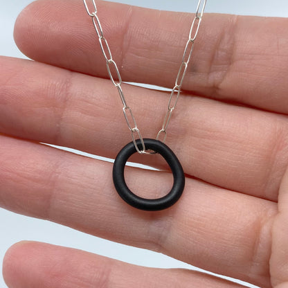Circle Pendant (silver chain)