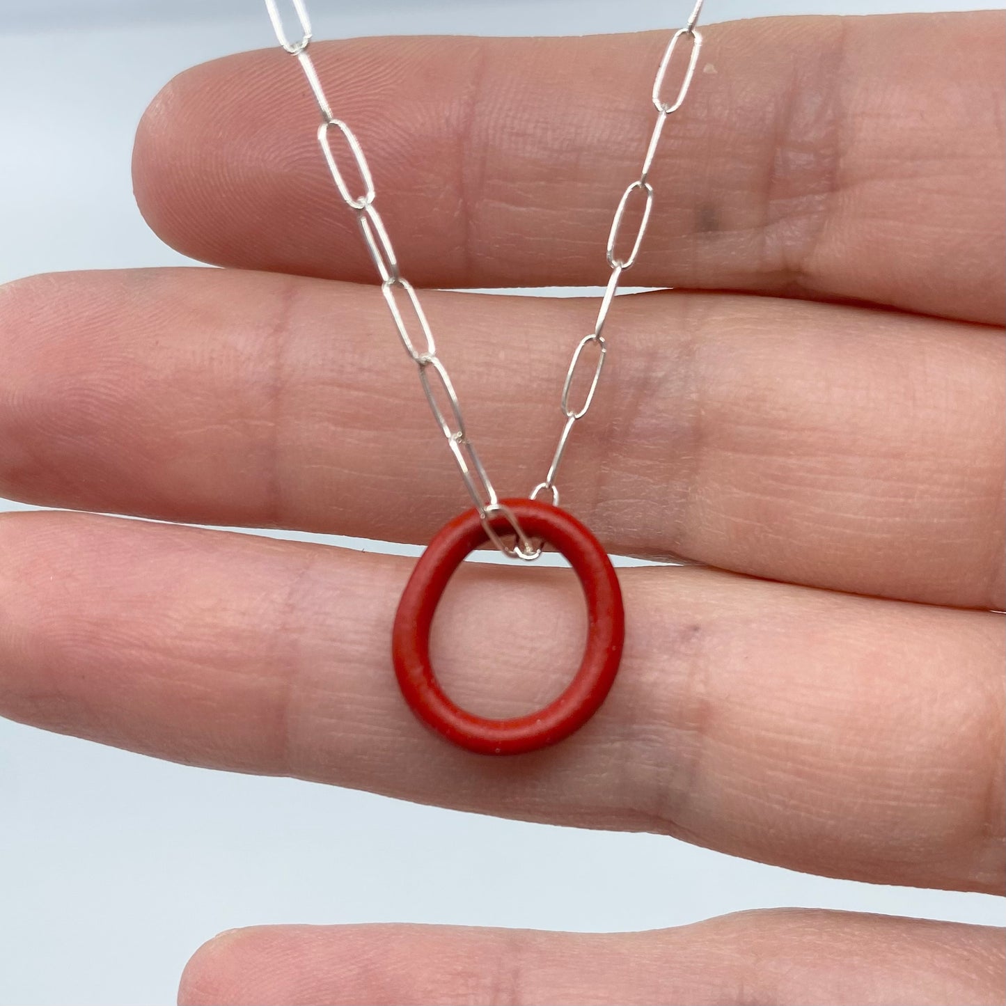 Circle Pendant (silver chain)