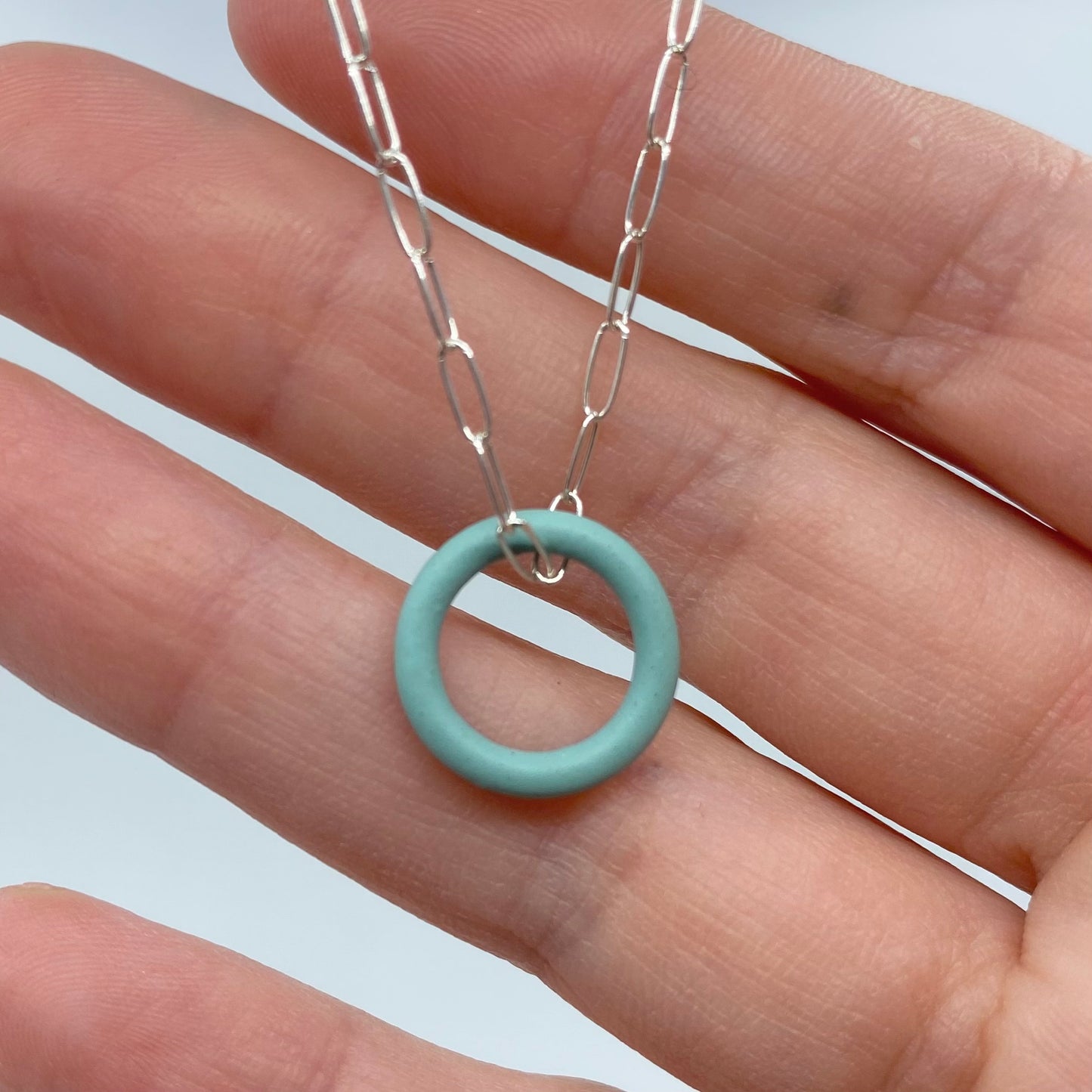 Circle Pendant (silver chain)