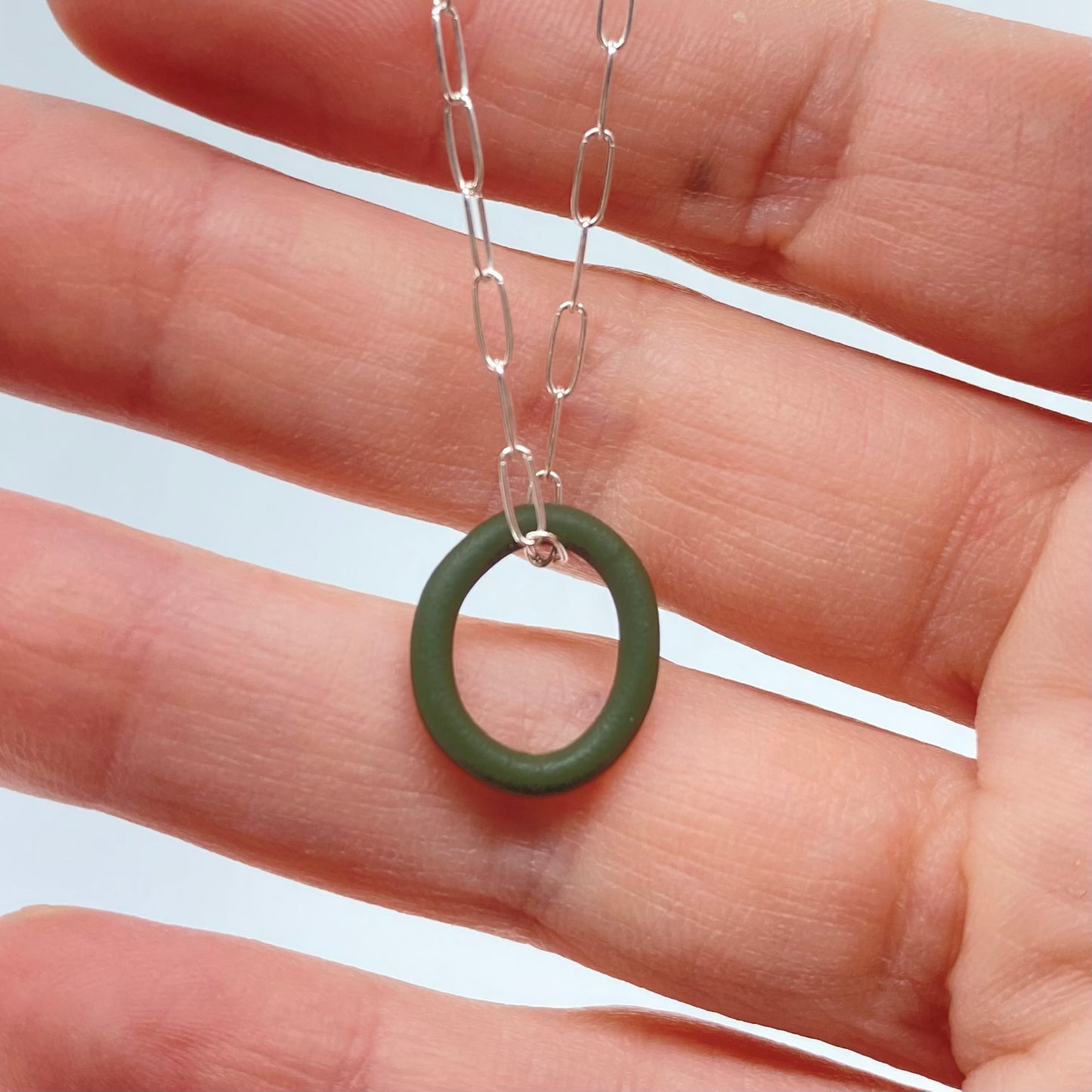 Circle Pendant (silver chain)