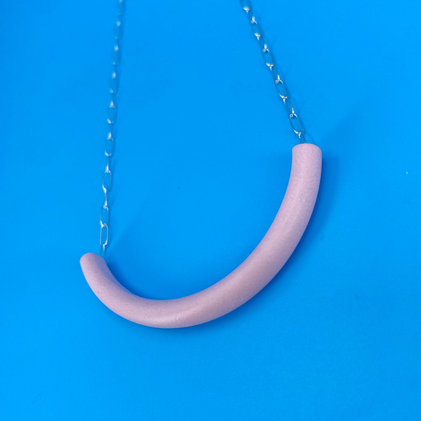 Noodle Necklace (silver chain)