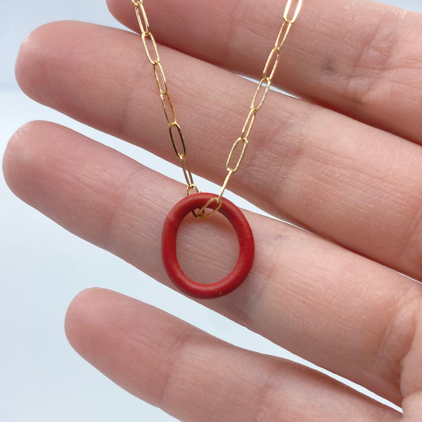 Circle Pendant (gold chain)