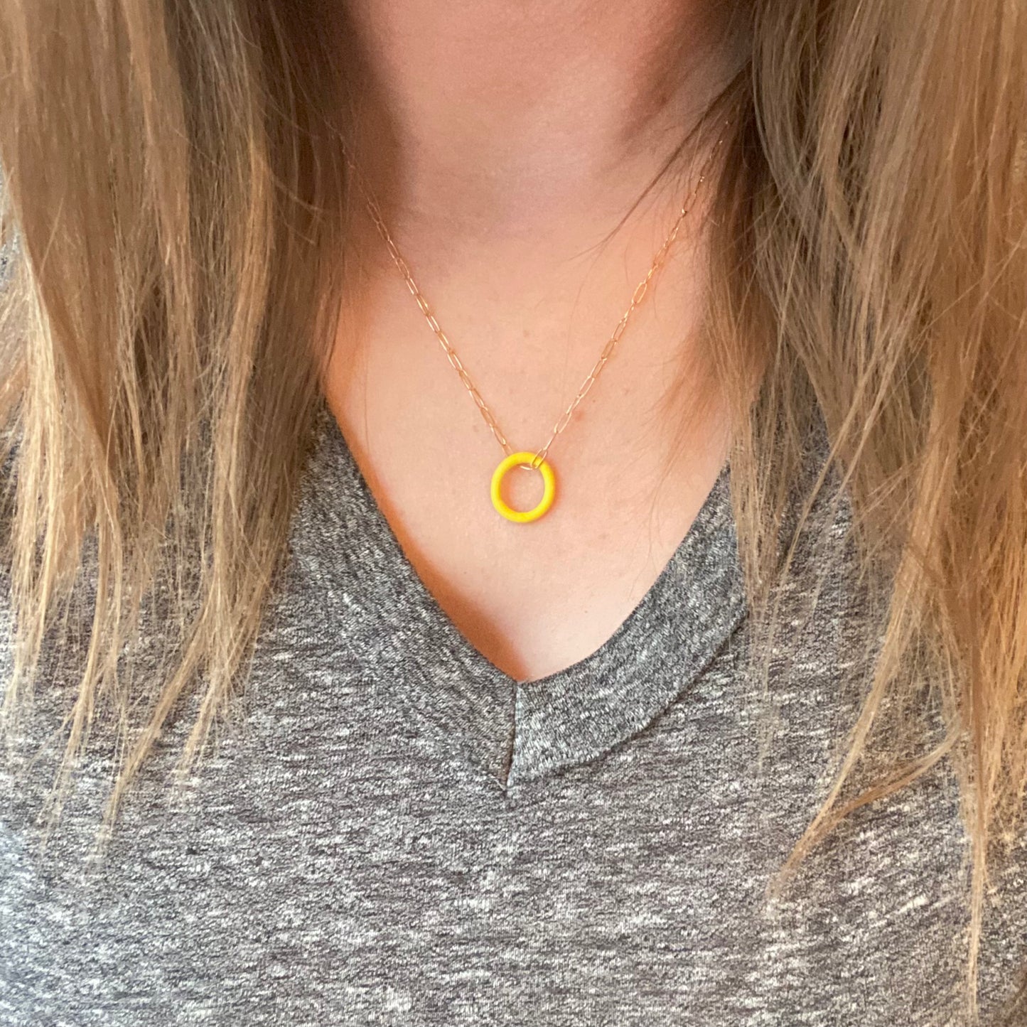 Circle Pendant (gold chain)