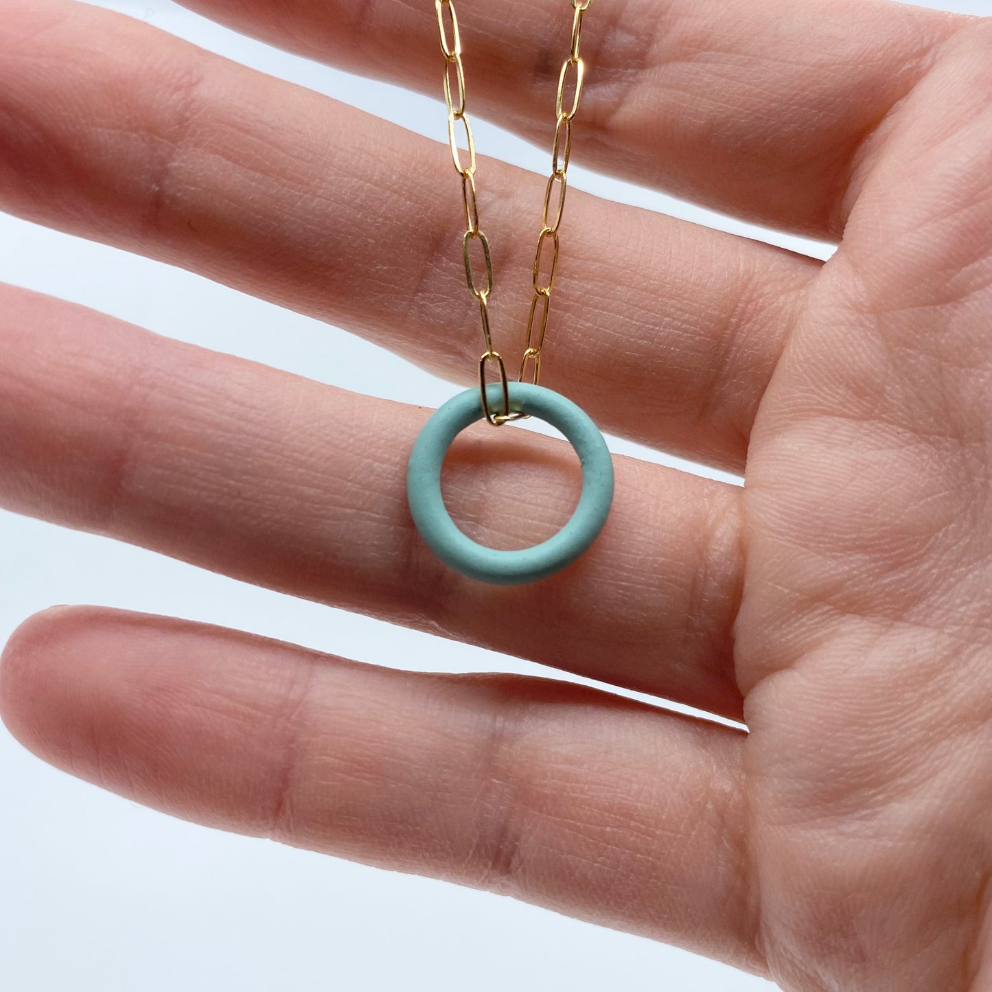 Circle Pendant (gold chain)