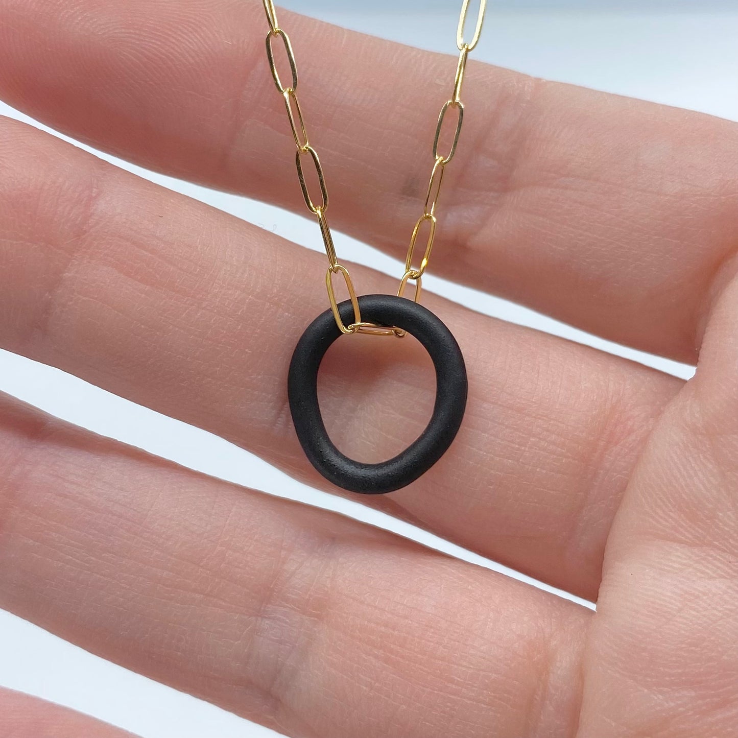 Circle Pendant (gold chain)
