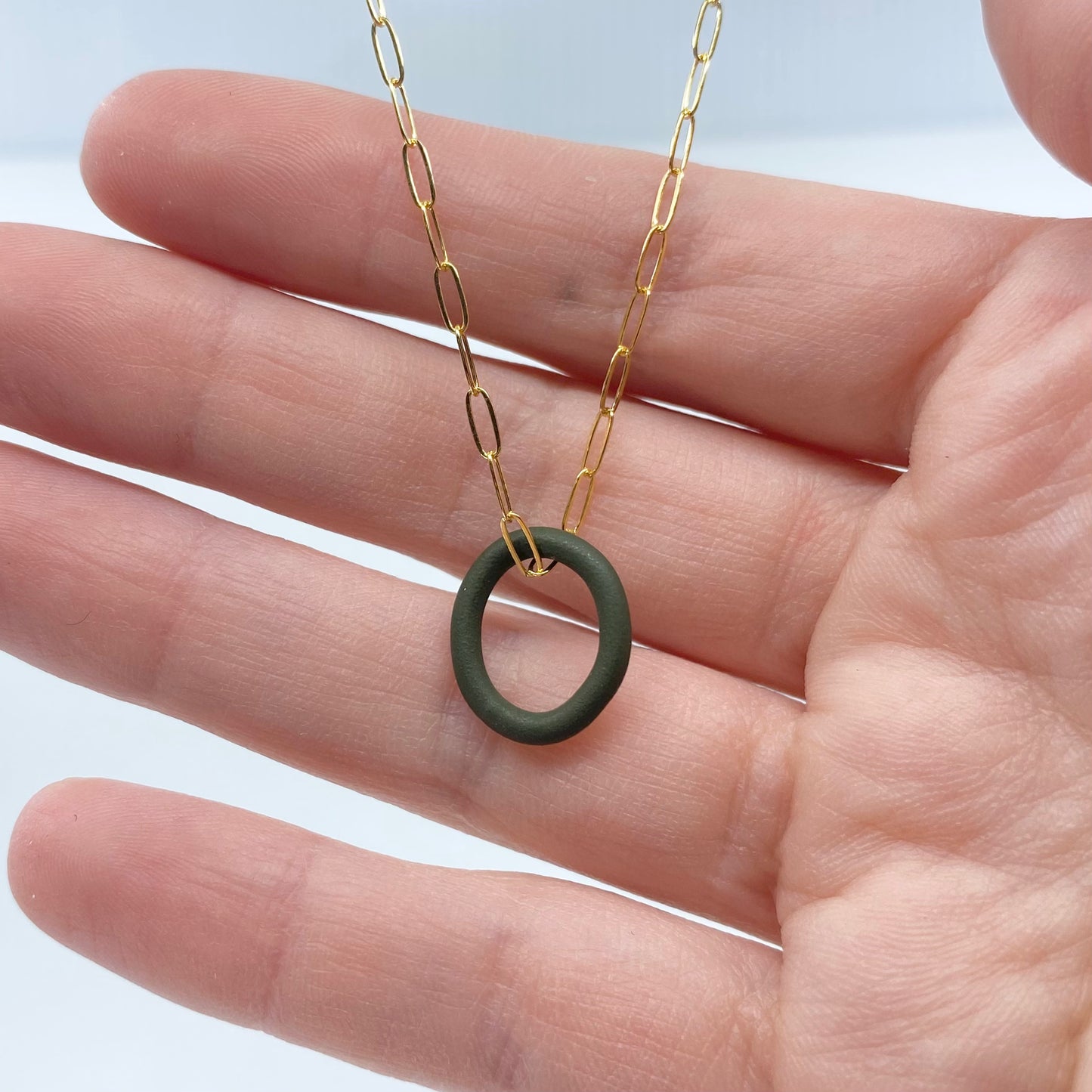 Circle Pendant (gold chain)